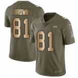 Nike Buccaneers #81 Antonio Brown Olive Gold Men's Stitched NFL Limited 2017 Salute To Service Jersey