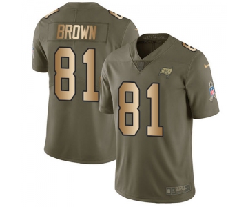 Nike Buccaneers #81 Antonio Brown Olive Gold Men's Stitched NFL Limited 2017 Salute To Service Jersey