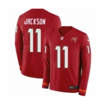 Nike Tampa Bay Buccaneers #11 DeSean Jackson Limited Red Therma Long Sleeve NFL Jersey