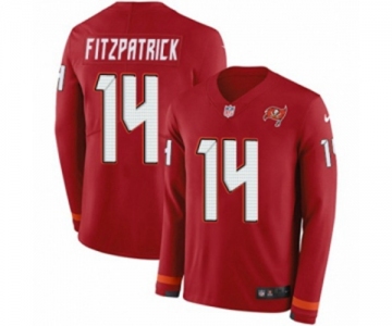 Nike Tampa Bay Buccaneers #14 Ryan Fitzpatrick Limited Red Therma Long Sleeve NFL Jersey