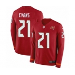 Nike Tampa Bay Buccaneers #21 Justin Evans Limited Red Therma Long Sleeve NFL Jersey