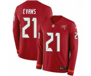 Nike Tampa Bay Buccaneers #21 Justin Evans Limited Red Therma Long Sleeve NFL Jersey