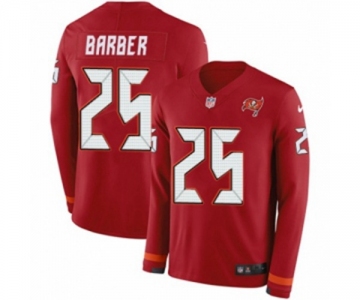 Nike Tampa Bay Buccaneers #25 Peyton Barber Limited Red Therma Long Sleeve NFL Jersey