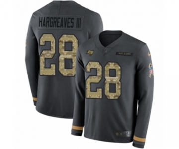 Nike Tampa Bay Buccaneers #28 Vernon Hargreaves III Limited Black Salute to Service Therma Long Sleeve NFL Jersey