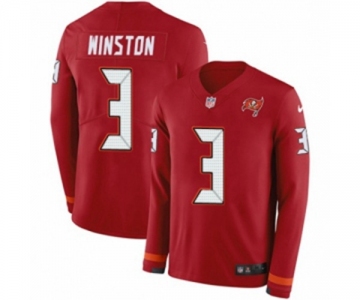 Nike Tampa Bay Buccaneers #3 Jameis Winston Limited Red Therma Long Sleeve NFL Jersey