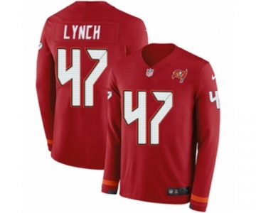 Nike Tampa Bay Buccaneers #47 John Lynch Limited Red Therma Long Sleeve NFL Jersey