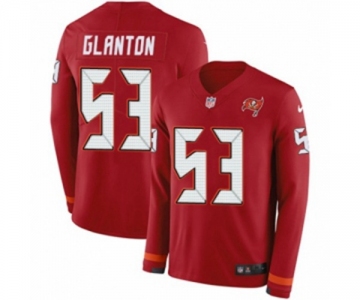 Nike Tampa Bay Buccaneers #53 Adarius Glanton Limited Red Therma Long Sleeve NFL Jersey