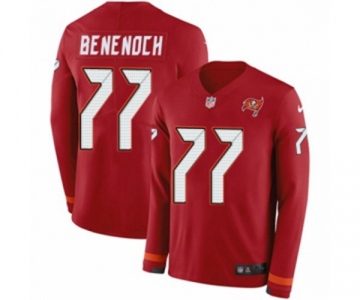 Nike Tampa Bay Buccaneers #77 Caleb Benenoch Limited Red Therma Long Sleeve NFL Jersey