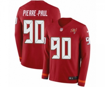 Nike Tampa Bay Buccaneers #90 Jason Pierre-Paul Limited Red Therma Long Sleeve NFL Jersey