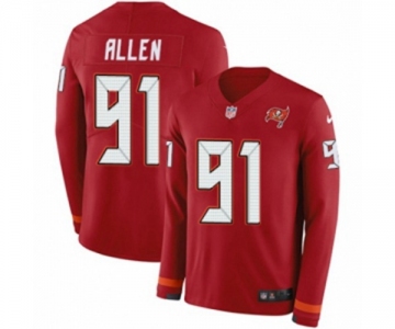 Nike Tampa Bay Buccaneers #91 Beau Allen Limited Red Therma Long Sleeve NFL Jersey