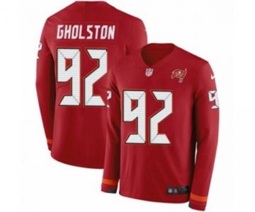 Nike Tampa Bay Buccaneers #92 William Gholston Limited Red Therma Long Sleeve NFL Jersey