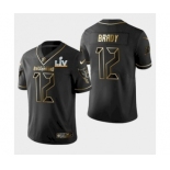 Tampa Bay Buccaneers  #12 Tom Brady Black Golden Jersey 2021 Super Bowl LV