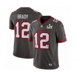 Tampa Bay Buccaneers #12 Tom Brady  Pewter Jersey 2021 Super Bowl LV