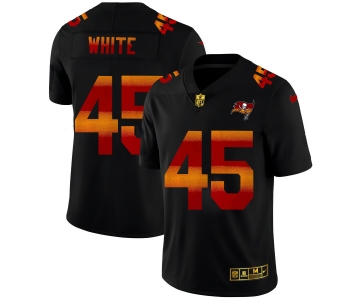 Tampa Bay Buccaneers #45 Devin White Men's Black Nike Red Orange Stripe Vapor Limited NFL Jersey