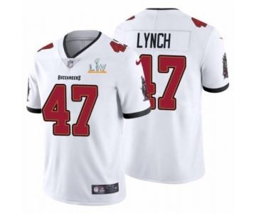 Tampa Bay Buccaneers #47 John Lynch White 2021 Super Bowl LV Jersey