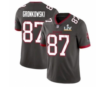 Tampa Bay Buccaneers #87 Gronkowski Pewter Jersey 2021 Super Bowl LV