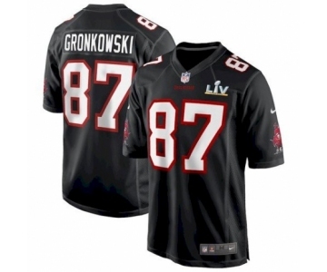 Tampa Bay Buccaneers #87 Rob Gronkowski Black Super Bowl LV Jersey Bound Game