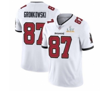 Tampa Bay Buccaneers #87 Rob Gronkowski White Limited Jersey 2021 Super Bowl LV