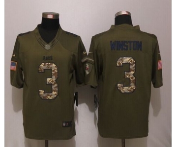 nike nfl jerseys tampa bay buccaneers #3 winston army green[nike Limited Salute To Service]