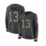 Women Nike Tampa Bay Buccaneers #13 Mike Evans Limited Black Salute to Service Therma Long Sleeve NFL Jersey