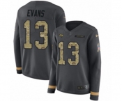 Women Nike Tampa Bay Buccaneers #13 Mike Evans Limited Black Salute to Service Therma Long Sleeve NFL Jersey