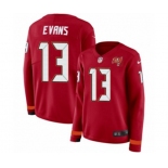 Women Nike Tampa Bay Buccaneers #13 Mike Evans Limited Red Therma Long Sleeve NFL Jersey