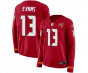 Women Nike Tampa Bay Buccaneers #13 Mike Evans Limited Red Therma Long Sleeve NFL Jersey