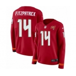 Women Nike Tampa Bay Buccaneers #14 Ryan Fitzpatrick Limited Red Therma Long Sleeve NFL Jersey