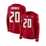 Women Nike Tampa Bay Buccaneers #20 Ronde Barber Limited Red Therma Long Sleeve NFL Jersey