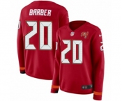 Women Nike Tampa Bay Buccaneers #20 Ronde Barber Limited Red Therma Long Sleeve NFL Jersey