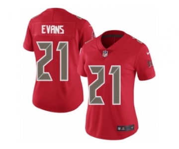 Women Nike Tampa Bay Buccaneers #21 Justin Evans Limited Red Rush Vapor Untouchable NFL Jersey