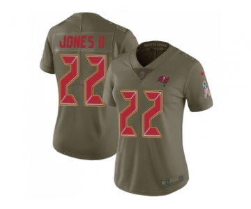 Women Nike Tampa Bay Buccaneers #22 Ronald Jones II Olive Stitched NFL Limited 2017 Salute to Service Jersey