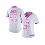 Women Nike Tampa Bay Buccaneers #22 Ronald Jones II White Pink Stitched NFL Limited Rush Fashion Jersey