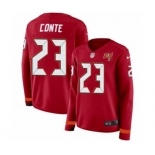 Women Nike Tampa Bay Buccaneers #23 Chris Conte Limited Red Therma Long Sleeve NFL Jersey