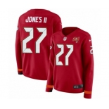 Women Nike Tampa Bay Buccaneers #27 Ronald Jones II Limited Red Therma Long Sleeve NFL Jersey