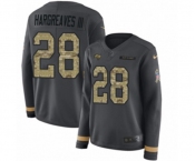 Women Nike Tampa Bay Buccaneers #28 Vernon Hargreaves III Limited Black Salute to Service Therma Long Sleeve NFL Jersey