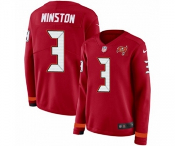 Women Nike Tampa Bay Buccaneers #3 Jameis Winston Limited Red Therma Long Sleeve NFL Jersey