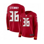 Women Nike Tampa Bay Buccaneers #36 M.J. Stewart Limited Red Therma Long Sleeve NFL Jersey