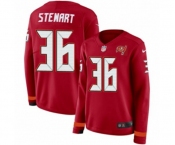 Women Nike Tampa Bay Buccaneers #36 M.J. Stewart Limited Red Therma Long Sleeve NFL Jersey