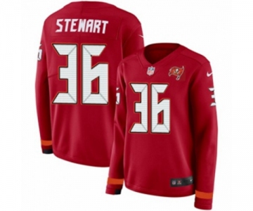 Women Nike Tampa Bay Buccaneers #36 M.J. Stewart Limited Red Therma Long Sleeve NFL Jersey