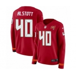 Women Nike Tampa Bay Buccaneers #40 Mike Alstott Limited Red Therma Long Sleeve NFL Jersey