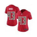 Women Nike Tampa Bay Buccaneers #43 T.J. Ward Limited Red Rush Vapor Untouchable NFL Jersey