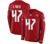 Women Nike Tampa Bay Buccaneers #47 John Lynch Limited Red Therma Long Sleeve NFL Jersey