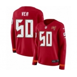 Women Nike Tampa Bay Buccaneers #50 Vita Vea Limited Red Therma Long Sleeve NFL Jersey