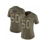 Women Nike Tampa Bay Buccaneers #50 Vita Vea Olive Camo Stitched NFL Limited 2017 Salute to Service Jersey