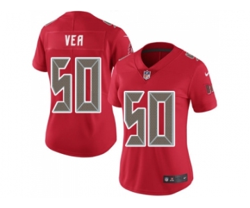 Women Nike Tampa Bay Buccaneers #50 Vita Vea Red Stitched NFL Limited Rush Jersey