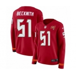 Women Nike Tampa Bay Buccaneers #51 Kendell Beckwith Limited Red Therma Long Sleeve NFL Jersey