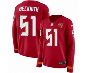 Women Nike Tampa Bay Buccaneers #51 Kendell Beckwith Limited Red Therma Long Sleeve NFL Jersey