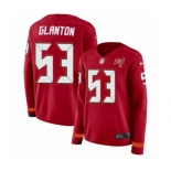 Women Nike Tampa Bay Buccaneers #53 Adarius Glanton Limited Red Therma Long Sleeve NFL Jersey