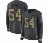 Women Nike Tampa Bay Buccaneers #54 Lavonte David Limited Black Salute to Service Therma Long Sleeve NFL Jersey